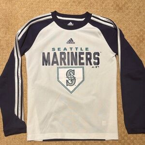 Adidas Kids Seattle Mariners Long Sleeve Tee - Navy and White